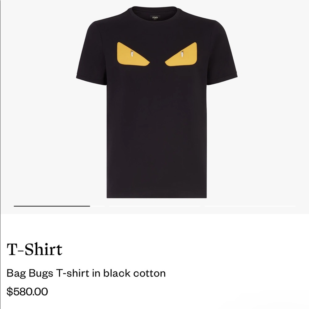 FENDI bag bugs t-shirt in black cotton